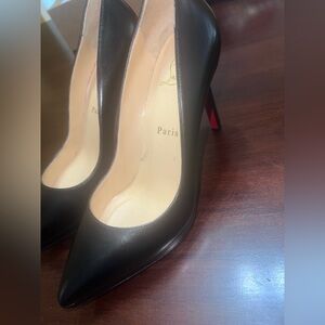 Christian Louboutin Red Bottoms Black High Heel Pumps Size 38